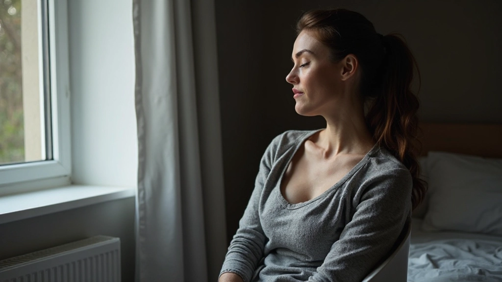 Persoon zit in rustgevende omgeving voordat ze naar bed gaat